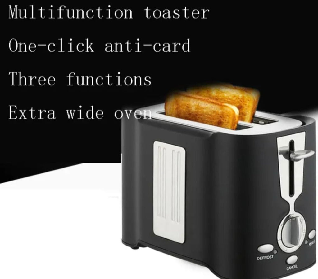 Compact Wide-Slot Toaster with Adjustable Browning and Crumb Tray