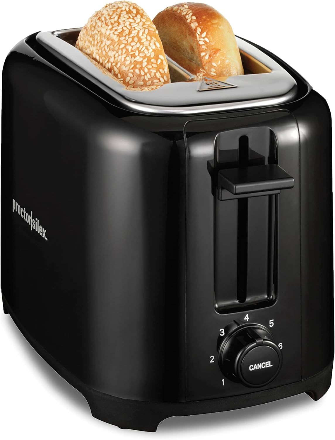 Black Two-Slice Toaster with Extra-Wide Slots