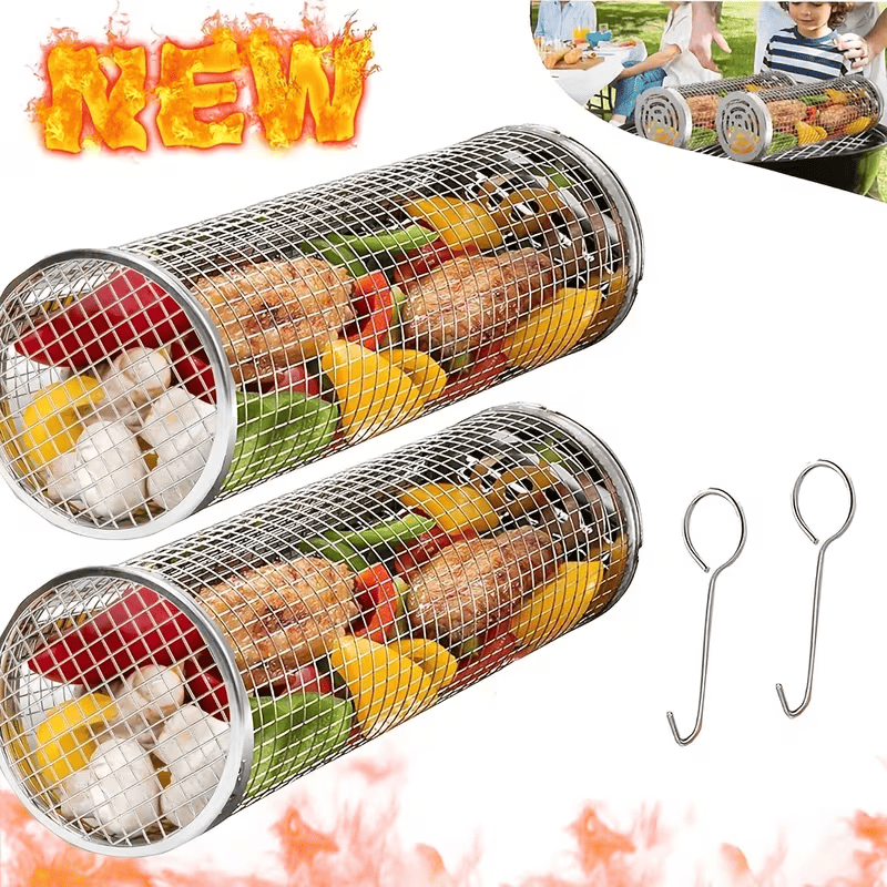 Barbecue Cage and Hook Set for Outdoor Grilling