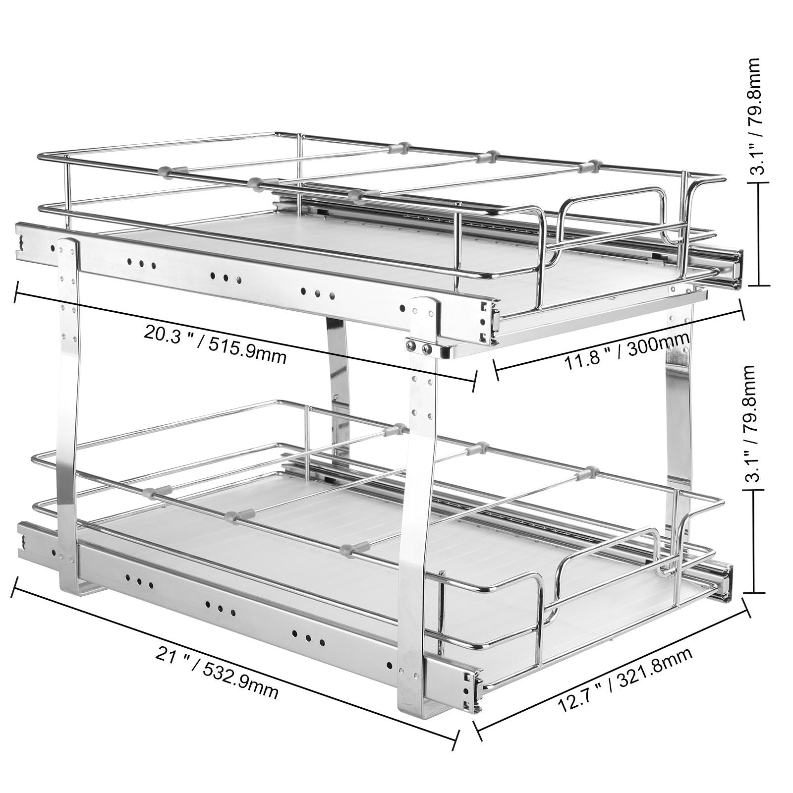 VEVOR Two-Tier Pull-Out Cabinet Organizer