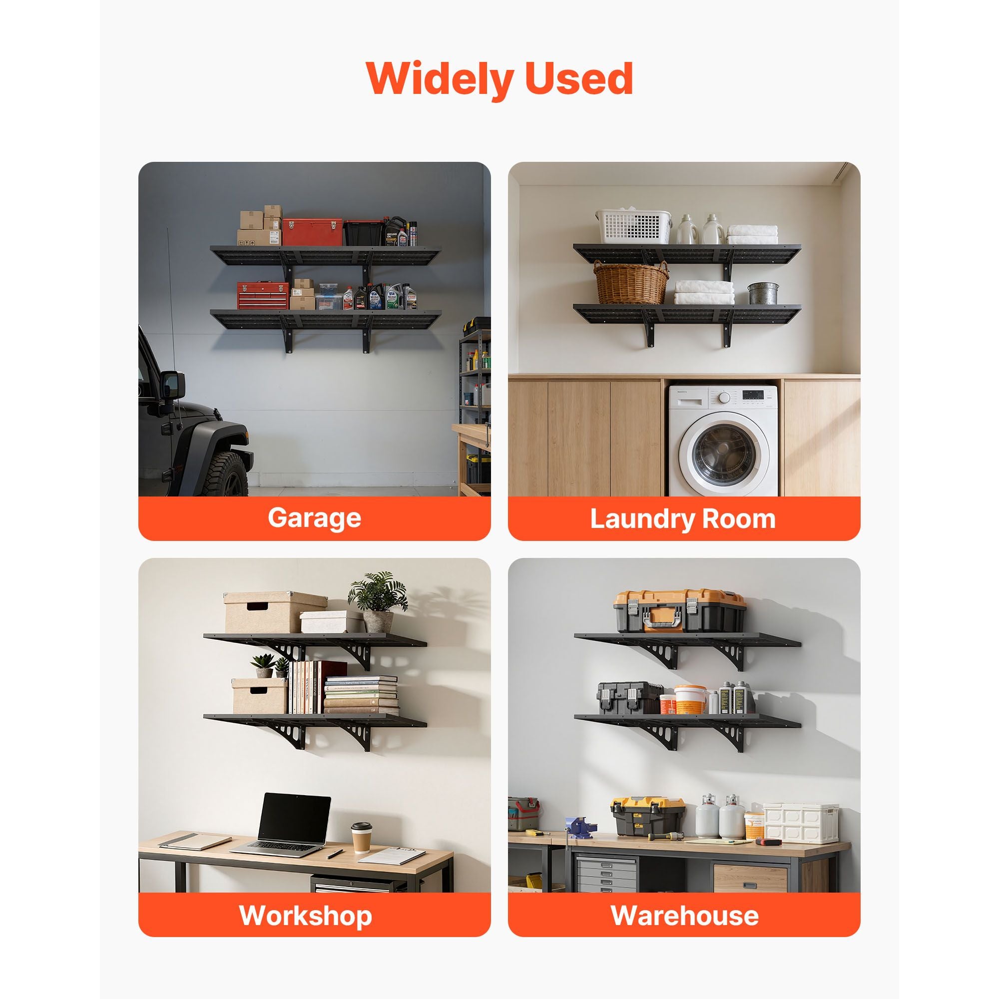 practical Wall-Mounted Garage Shelving for Secure Storage