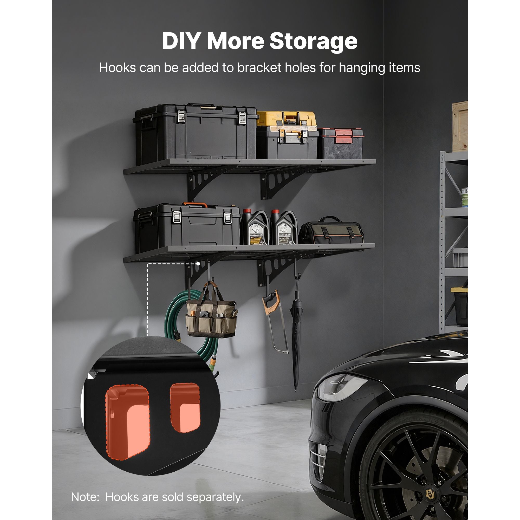 practical Wall-Mounted Garage Shelving for Secure Storage