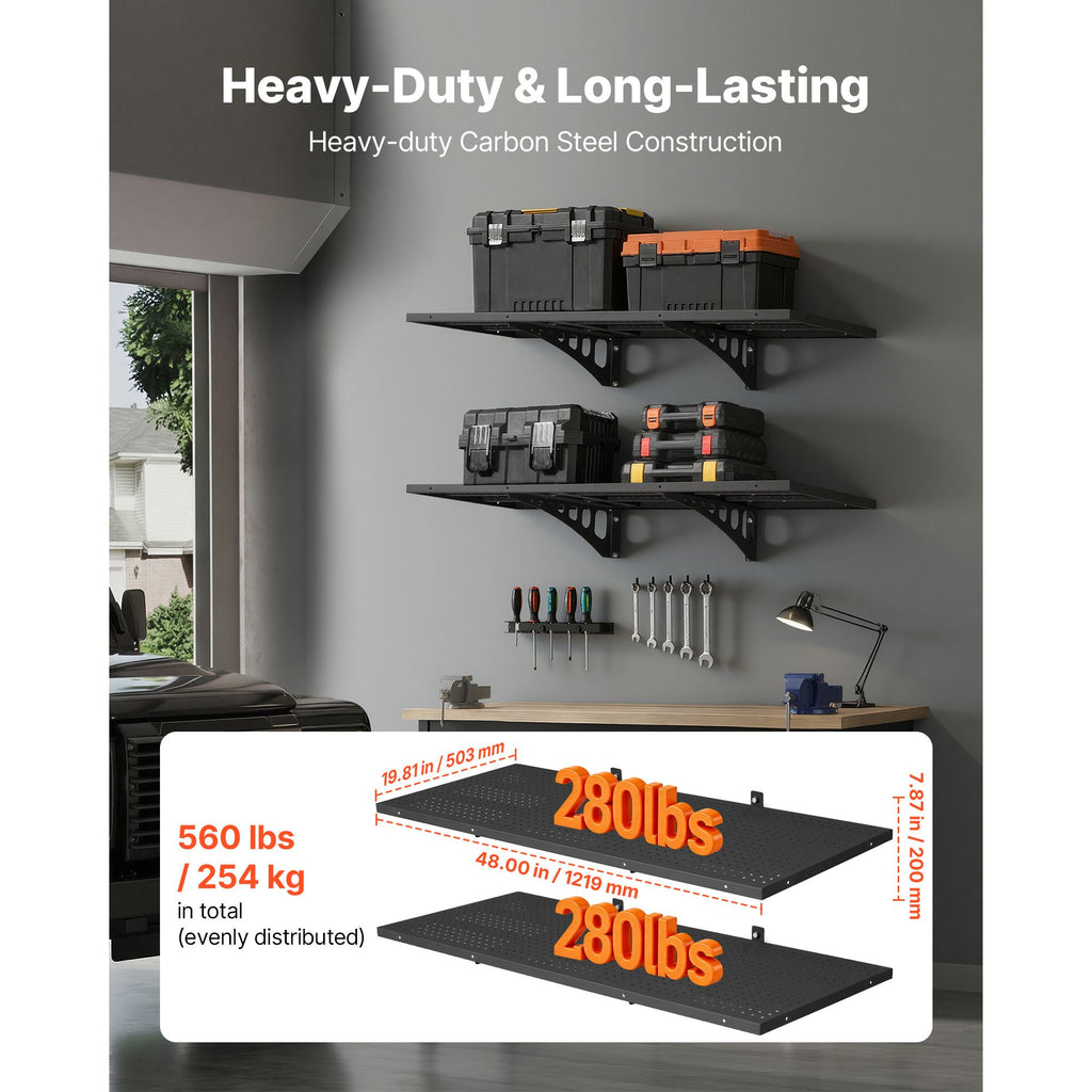 practical Wall-Mounted Garage Shelving for Secure Storage