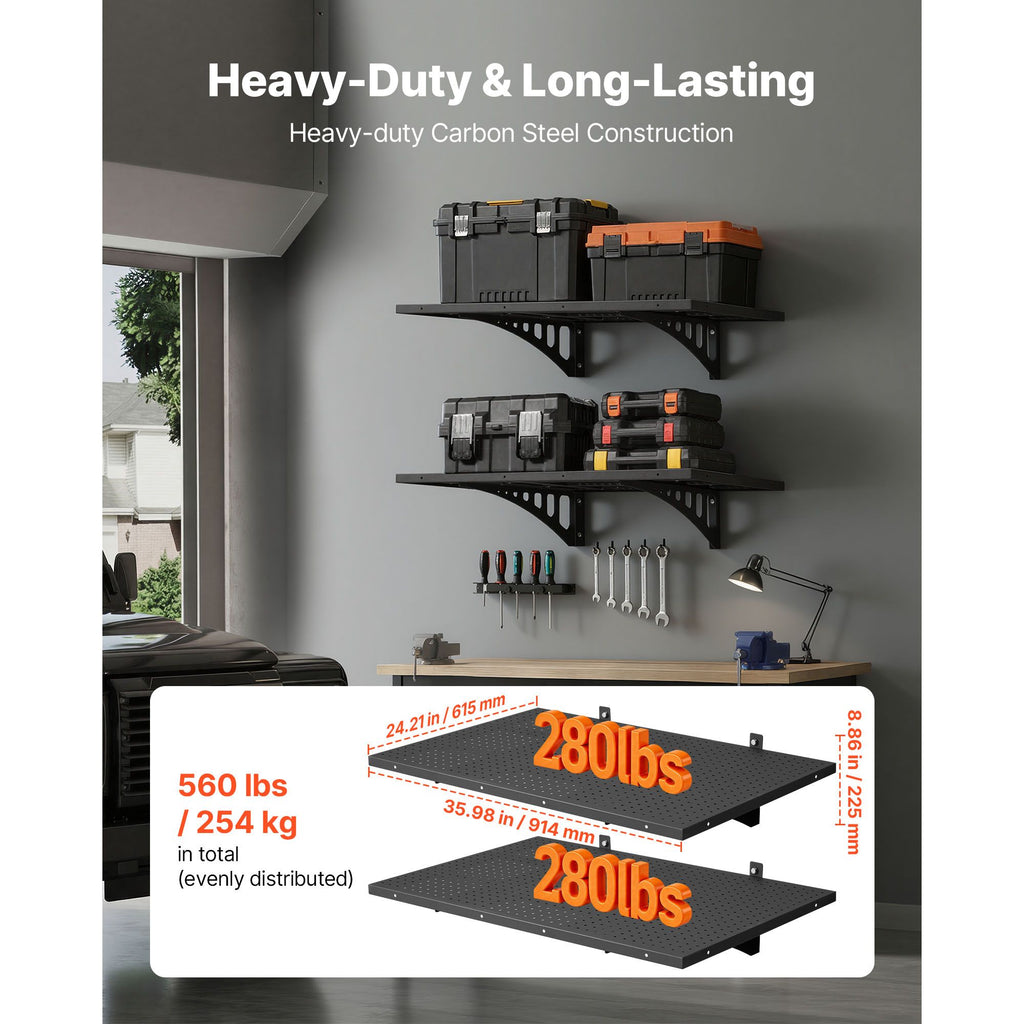 Versatile Wall-Mounted Shelving with Adjustable Mounting and Easy DIY Installation
