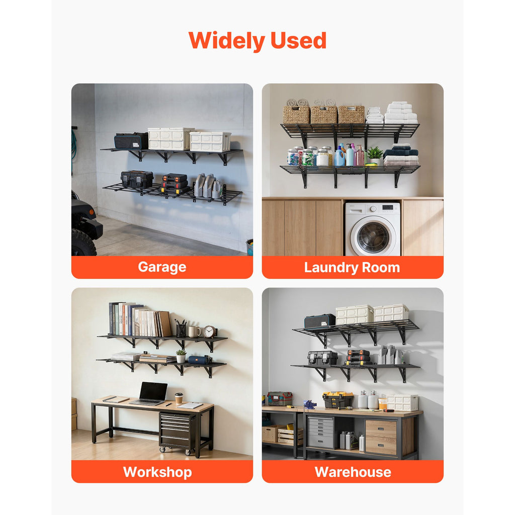 2-Tier practical Wall Garage Shelving with Capacity