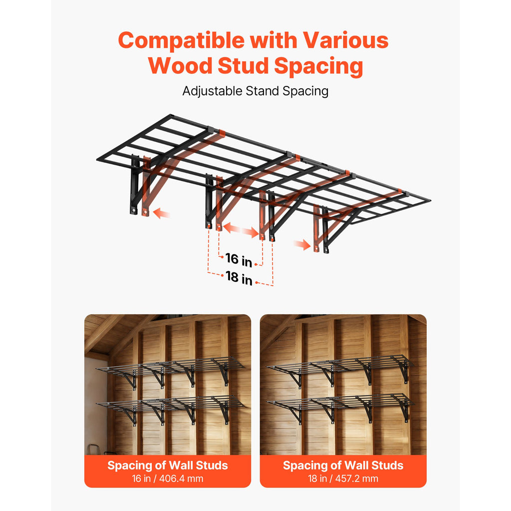 2-Tier practical Wall Garage Shelving with Capacity