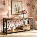 Long Two-Tier Industrial Console Table