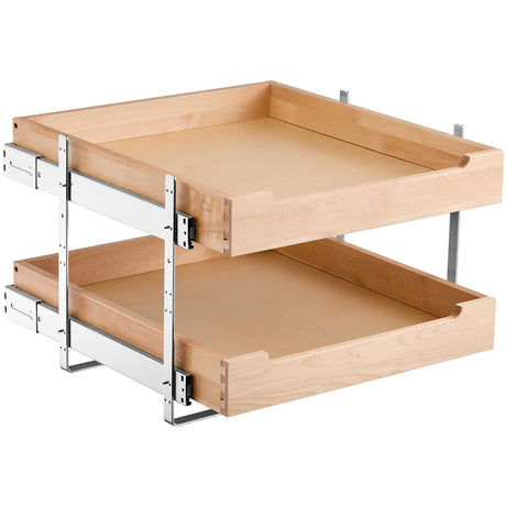 2 Tier Pull Out Cabinet Organizer, 20"W x 21"D Cabinet Drawer, Soft Close Slide out Shelf