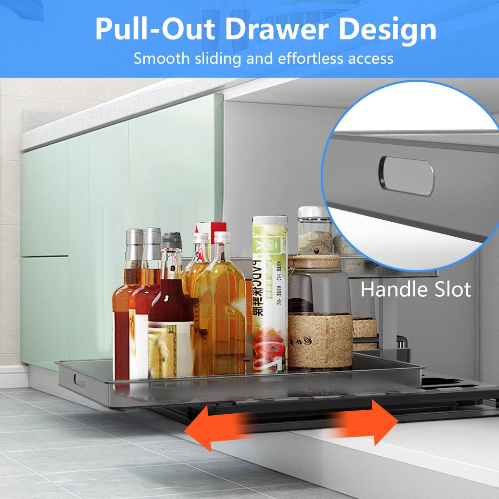 Two-Tier Pull-Out Under-Sink Cabinet Organizer