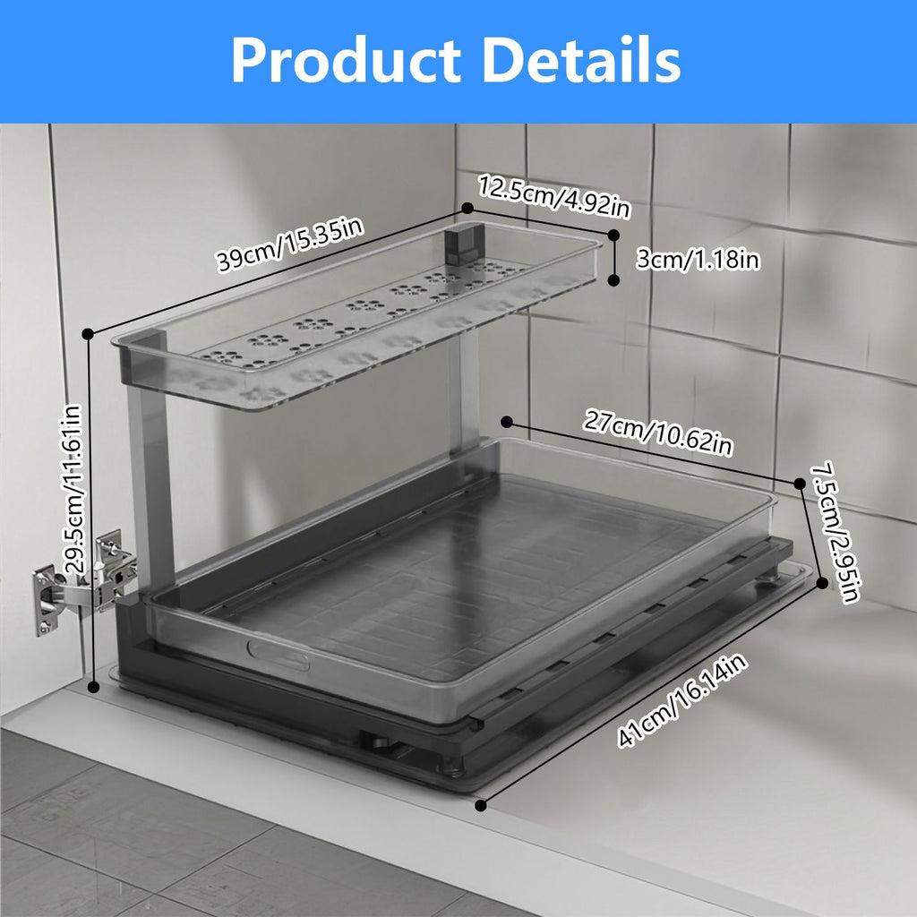 Two-Tier Pull-Out Under-Sink Cabinet Organizer