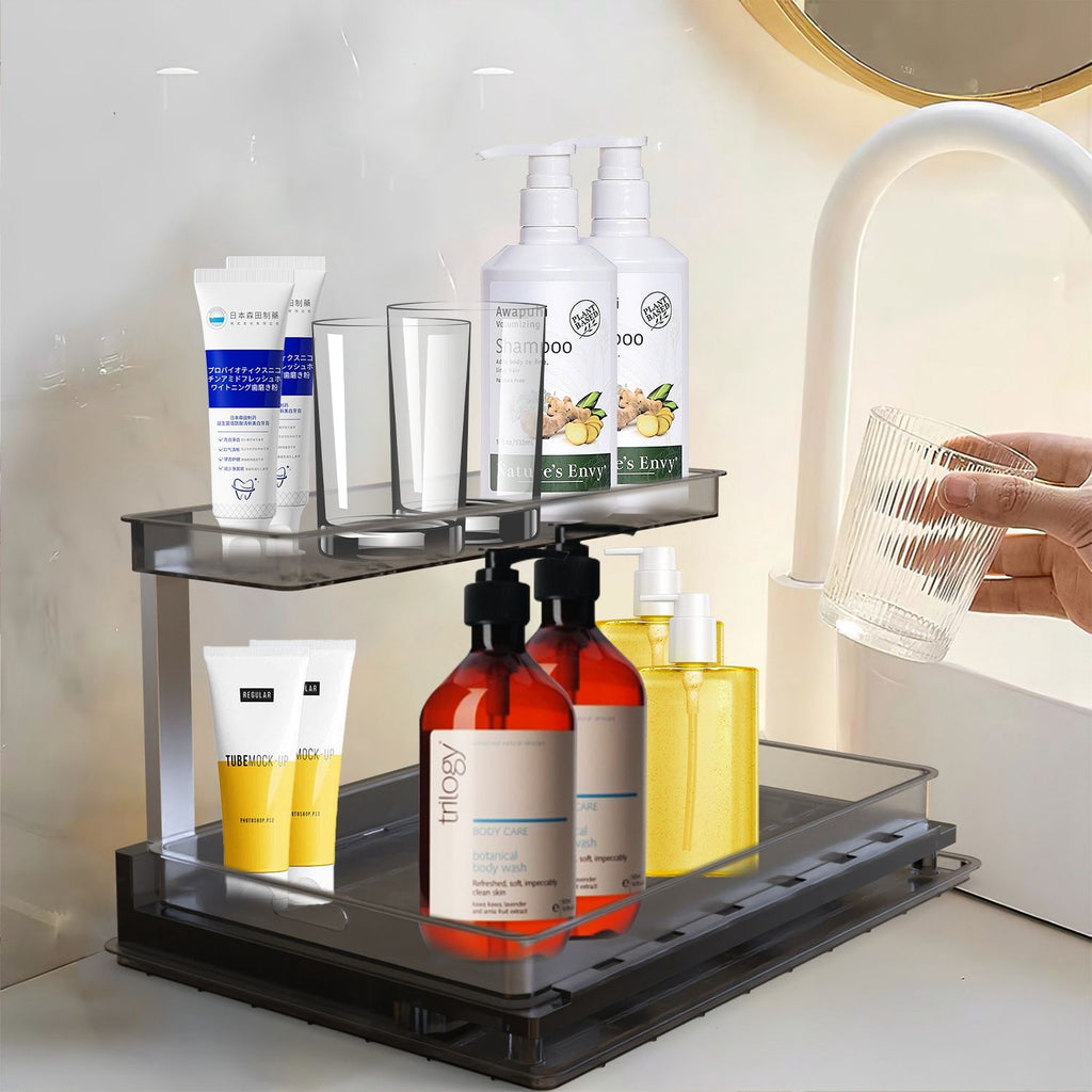 Two-Tier Pull-Out Under-Sink Cabinet Organizer
