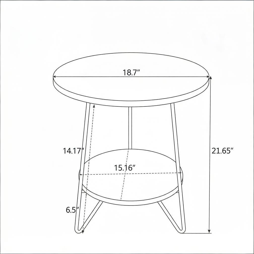 Two-Tier Marble-Look End Table with Gold-Tone Legs