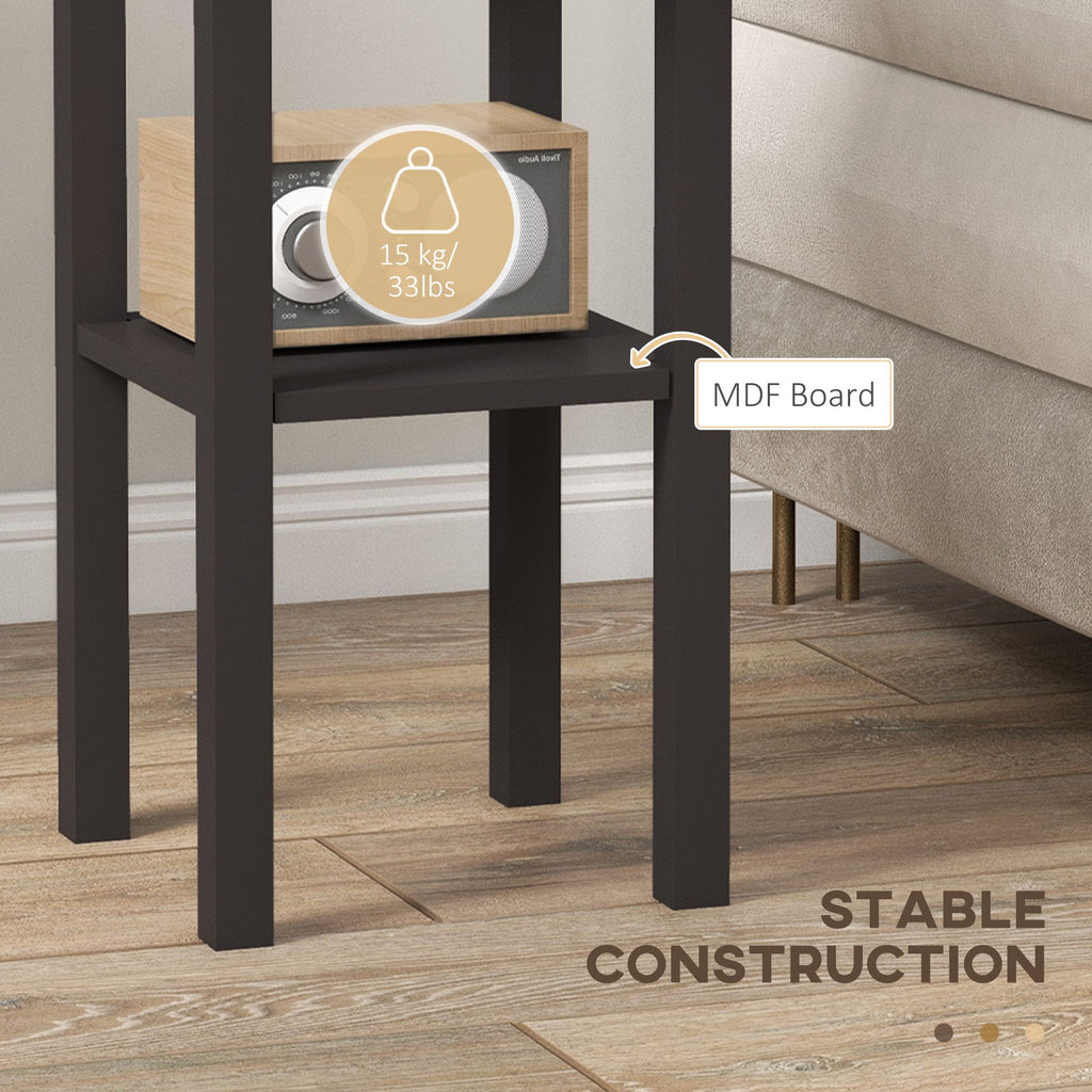 2-Tier Side Table with Drawer Shelf, End Table for Living Room Hallway, Coffee