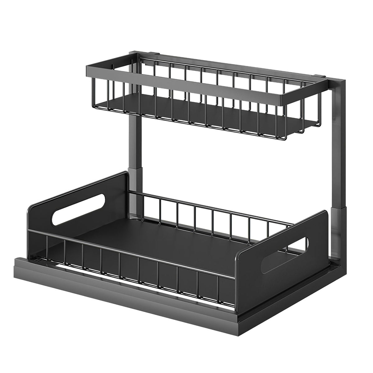 2 Tier Under Sink Organizer with Sliding Drawer for Kitchen and Bathroom