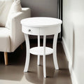 Classic Round End Table with Shelf and Drawer