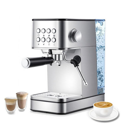 Compact 20 Bar Stainless Steel Coffee Maker with One-Touch Brewing