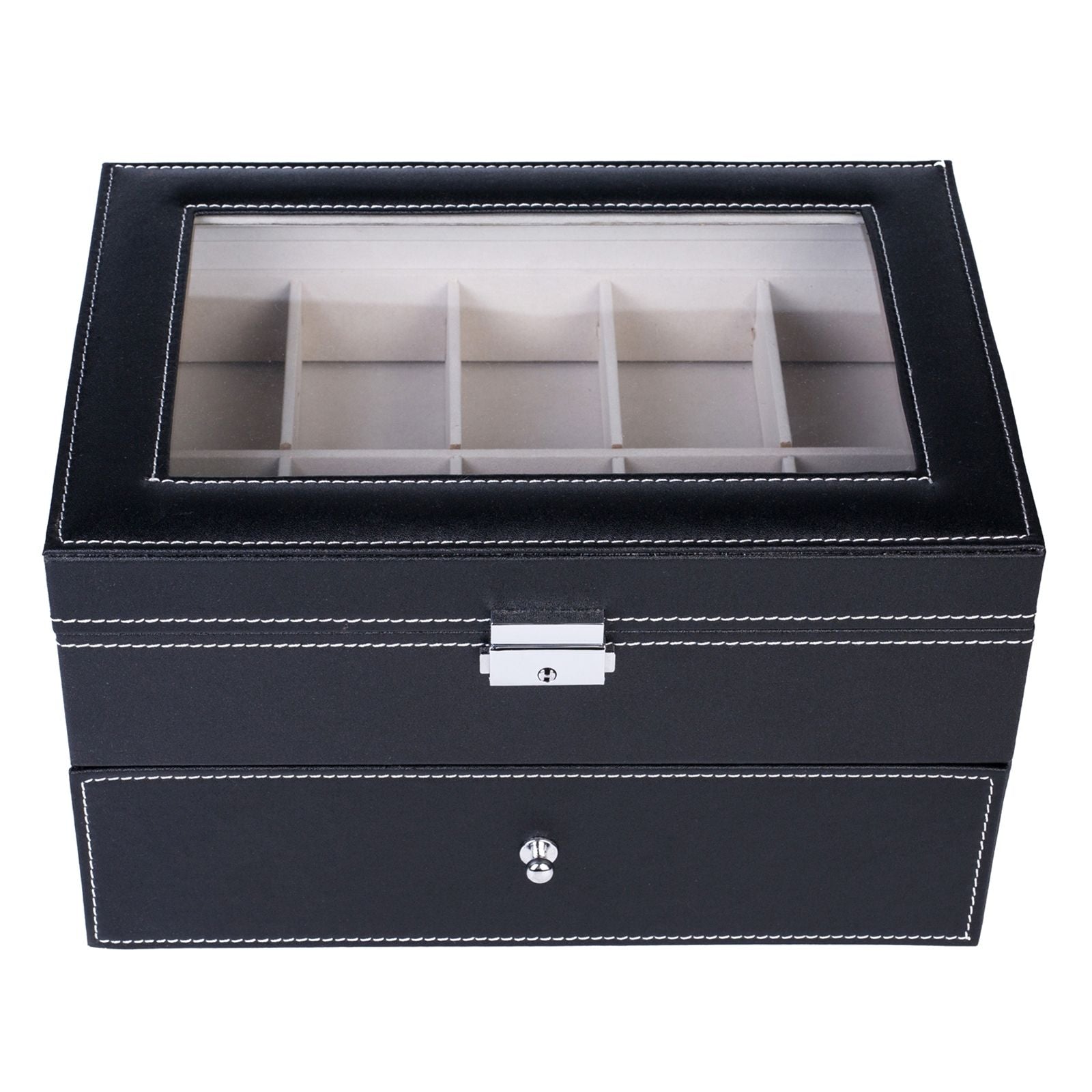 Elegant Watch Storage Box with Organized Compartments