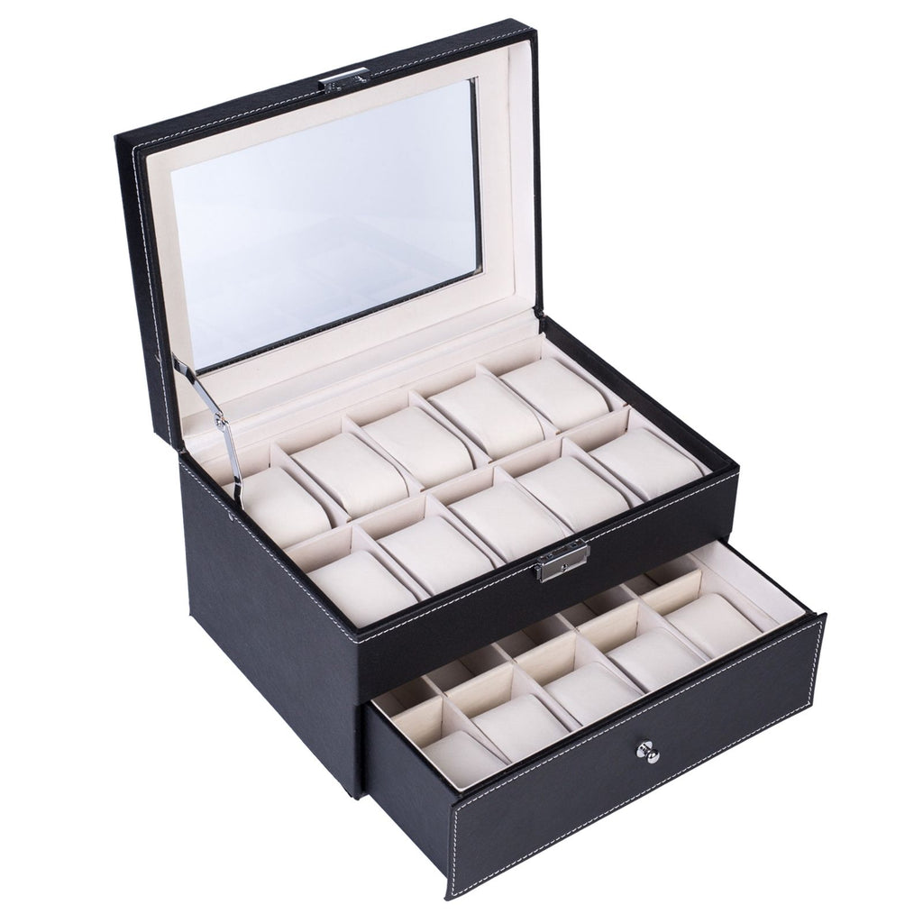 Elegant Watch Storage Box with Organized Compartments