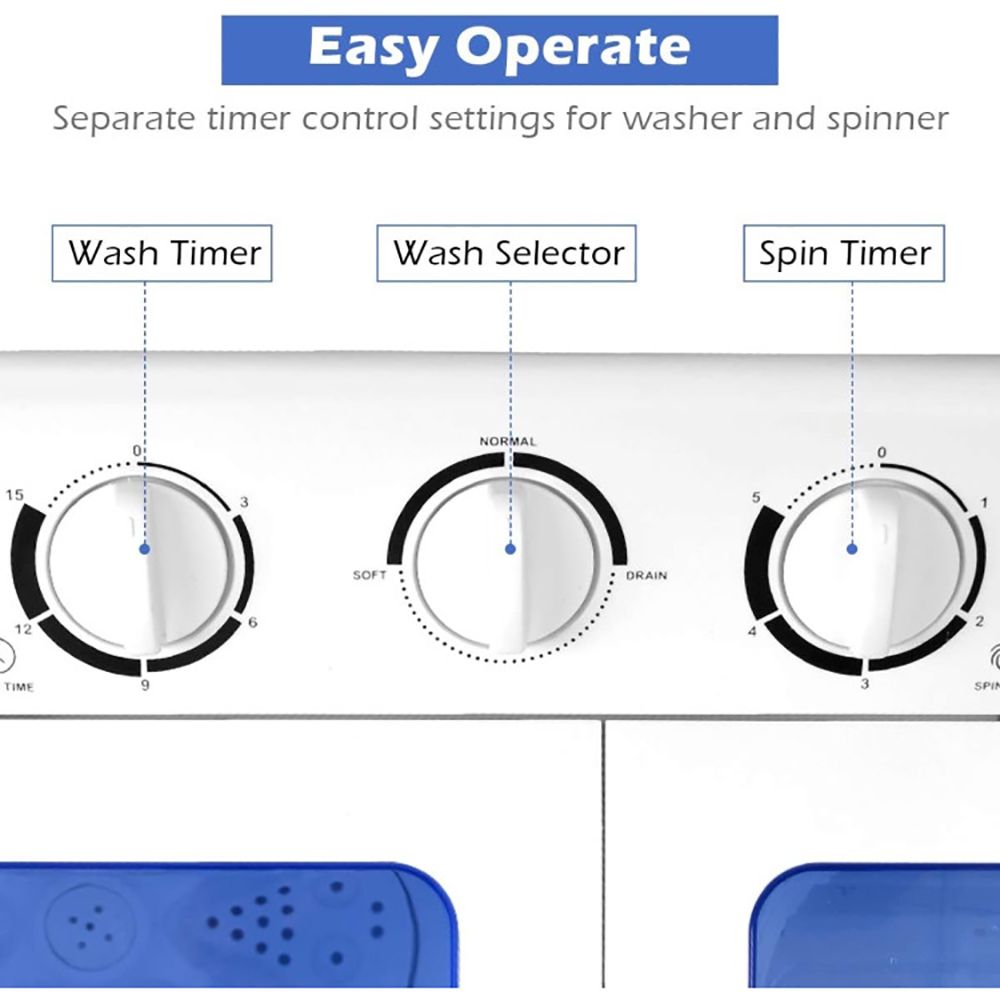 Compact Twin Tub Washing Machine for Small Loads and Delicates