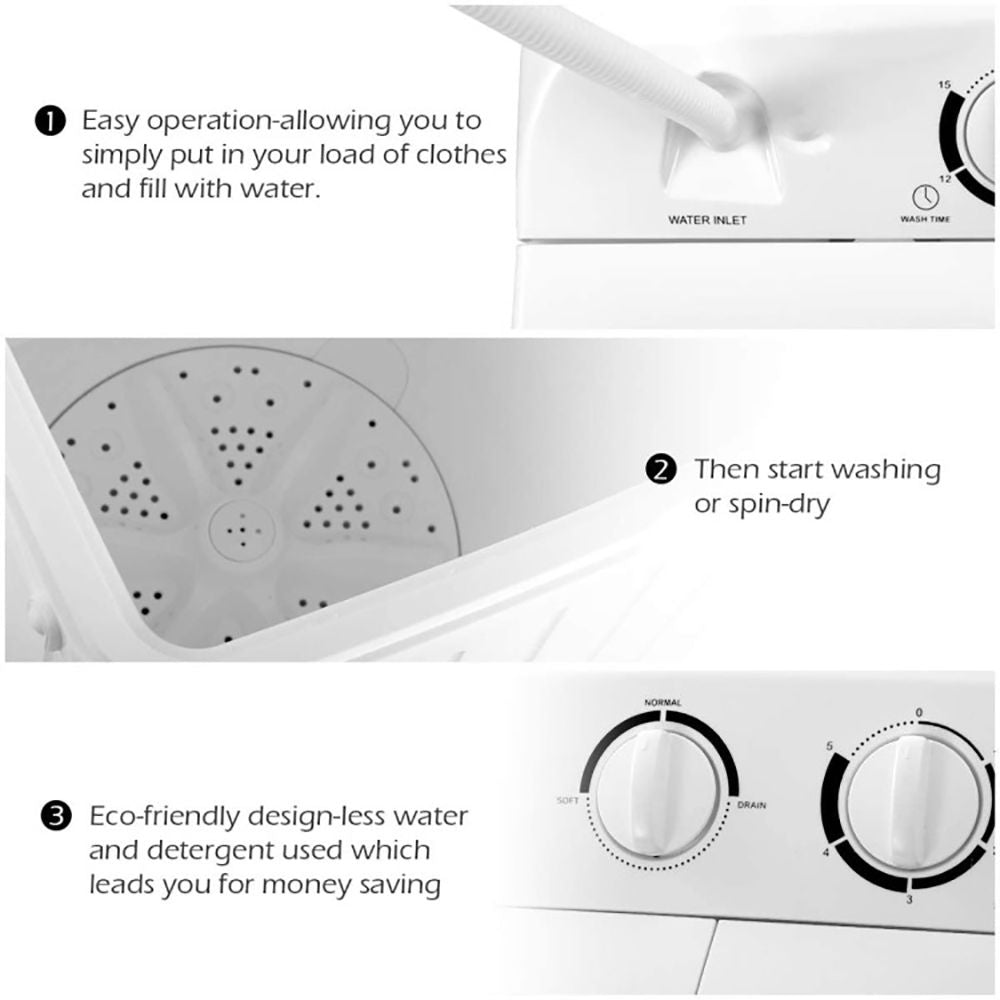 Compact Twin Tub Washing Machine for Small Loads and Delicates