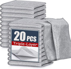 20-Pack Triple-Layer Non-Scratch Wire Cleaning Cloths for Kitchen