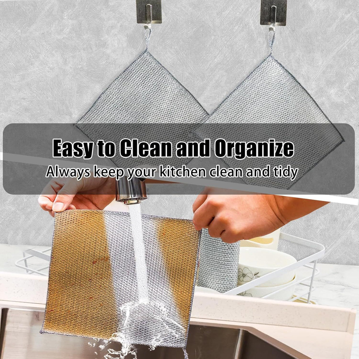 20-Pack Triple-Layer Non-Scratch Wire Cleaning Cloths for Kitchen
