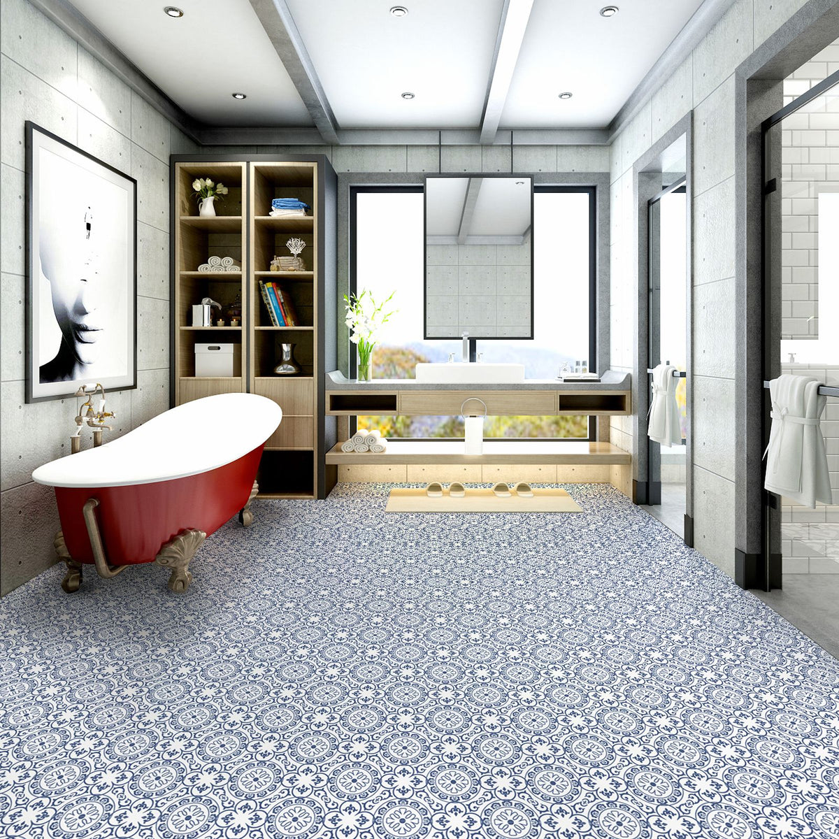 Peel-and-Stick Floor Tiles for DIY Room Updates