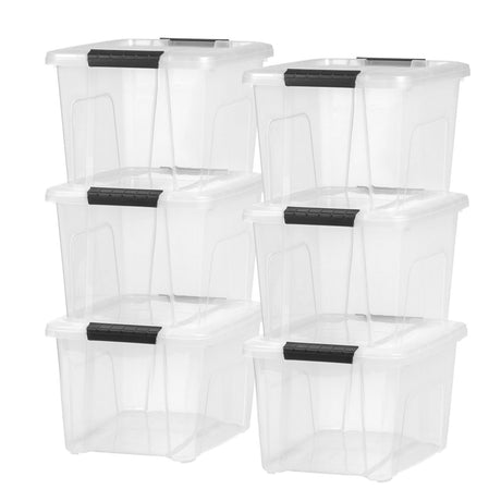 20 Qt. Plastic Storage Bins with Lids – 6-Pack Stackable Totes for Organization