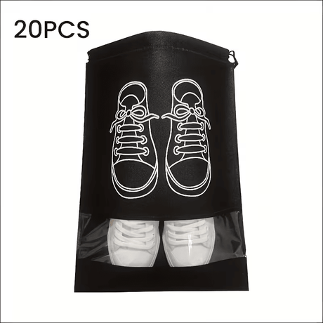 20 Breathable Shoe Bags with Drawstring Closures for Travel