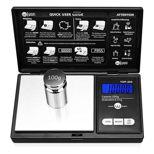 200g Digital Pocket Gram Scale 0.01g Accuracy, 200g x 0.01g Mini Digital Grams Scale, Small Food Sca