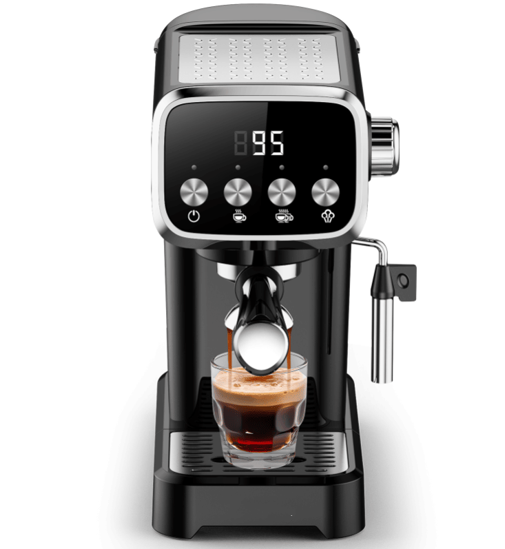 20Bar American Coffee Maker with Built-in Thermometer and Milk Frother