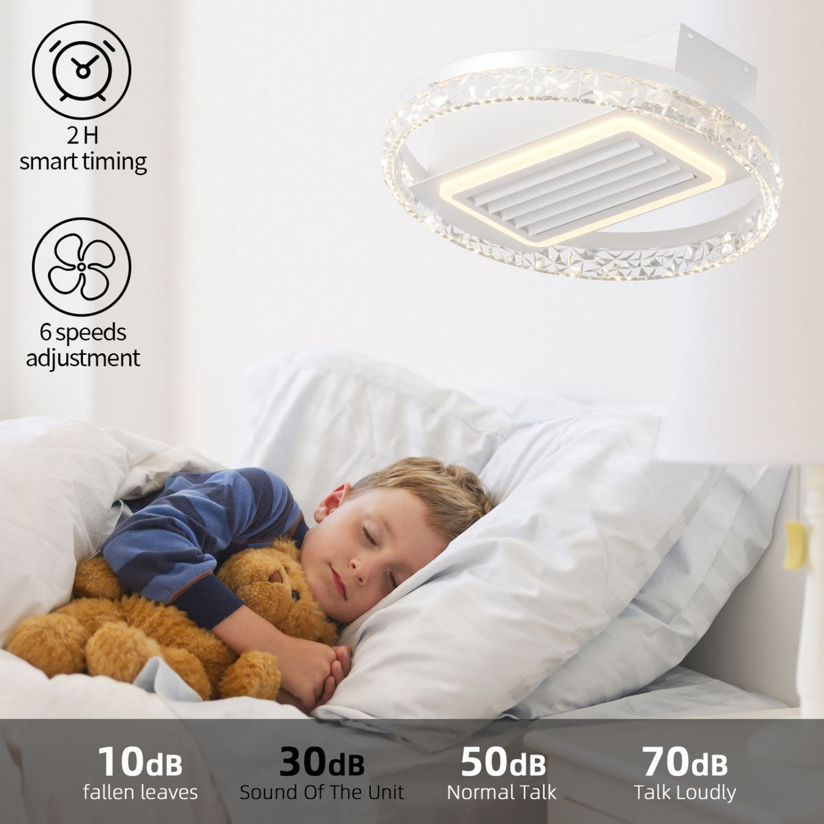 Modern Leafless Ceiling Fan with Remote and App Control