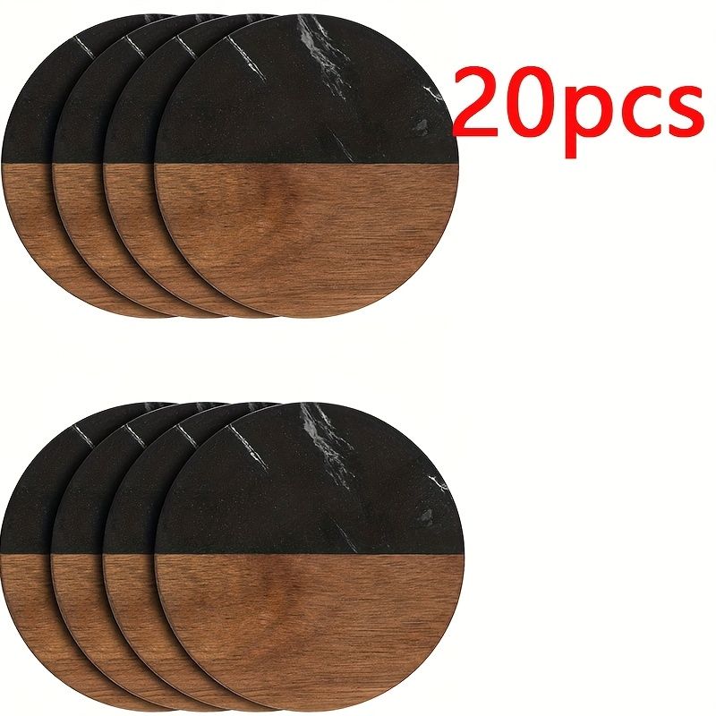 Non-Slip Marble-Patterned Coaster Set