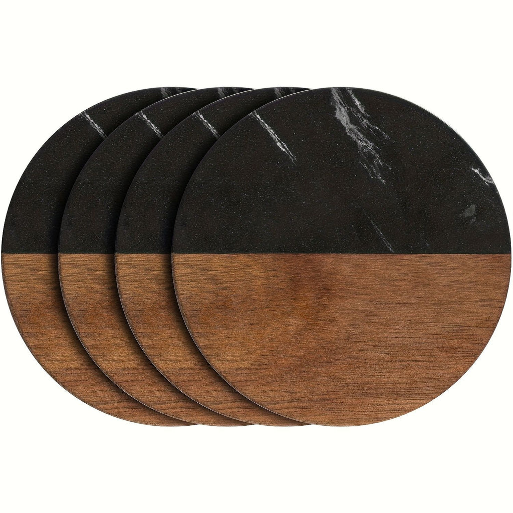 Non-Slip Marble-Patterned Coaster Set