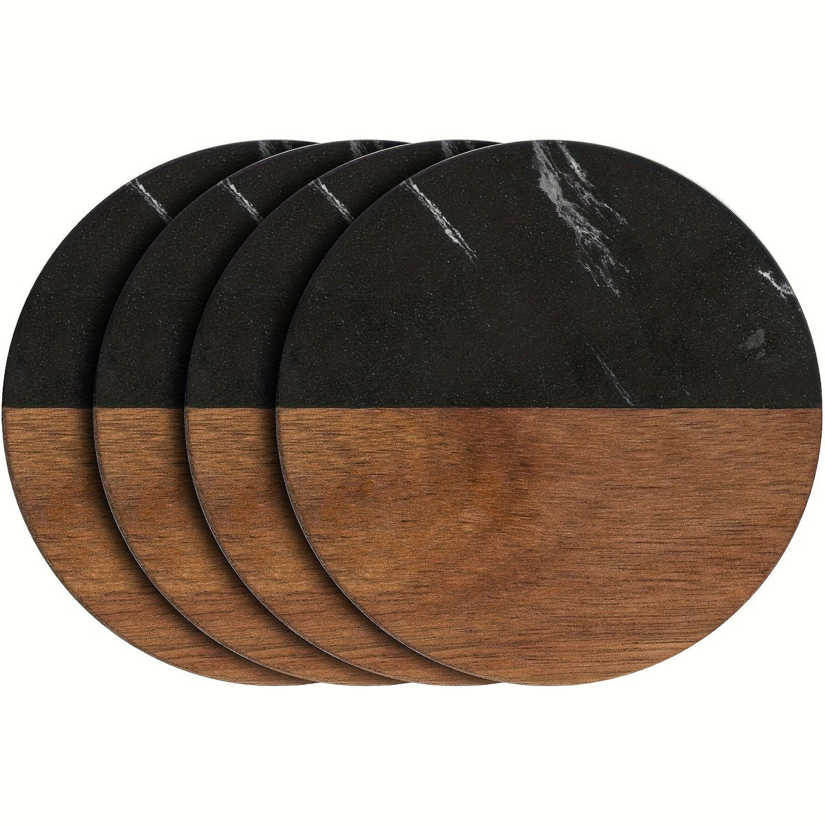 Non-Slip Marble-Patterned Coaster Set