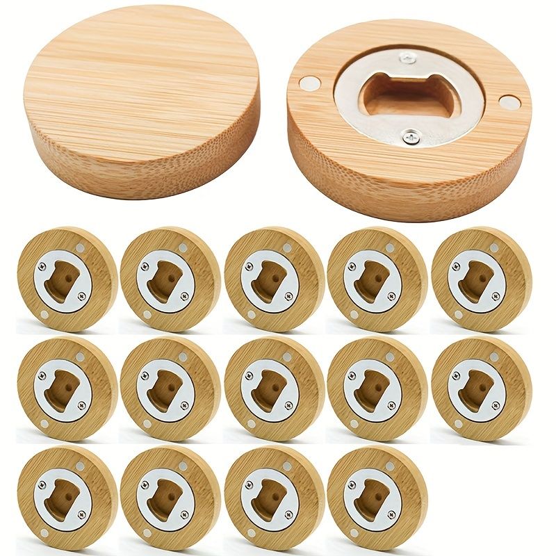 Round Magnetic DIY Bottle Opener Blanks, 20-Piece Set