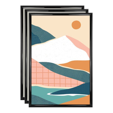 Set of 3 Black Rounded Poster Frames