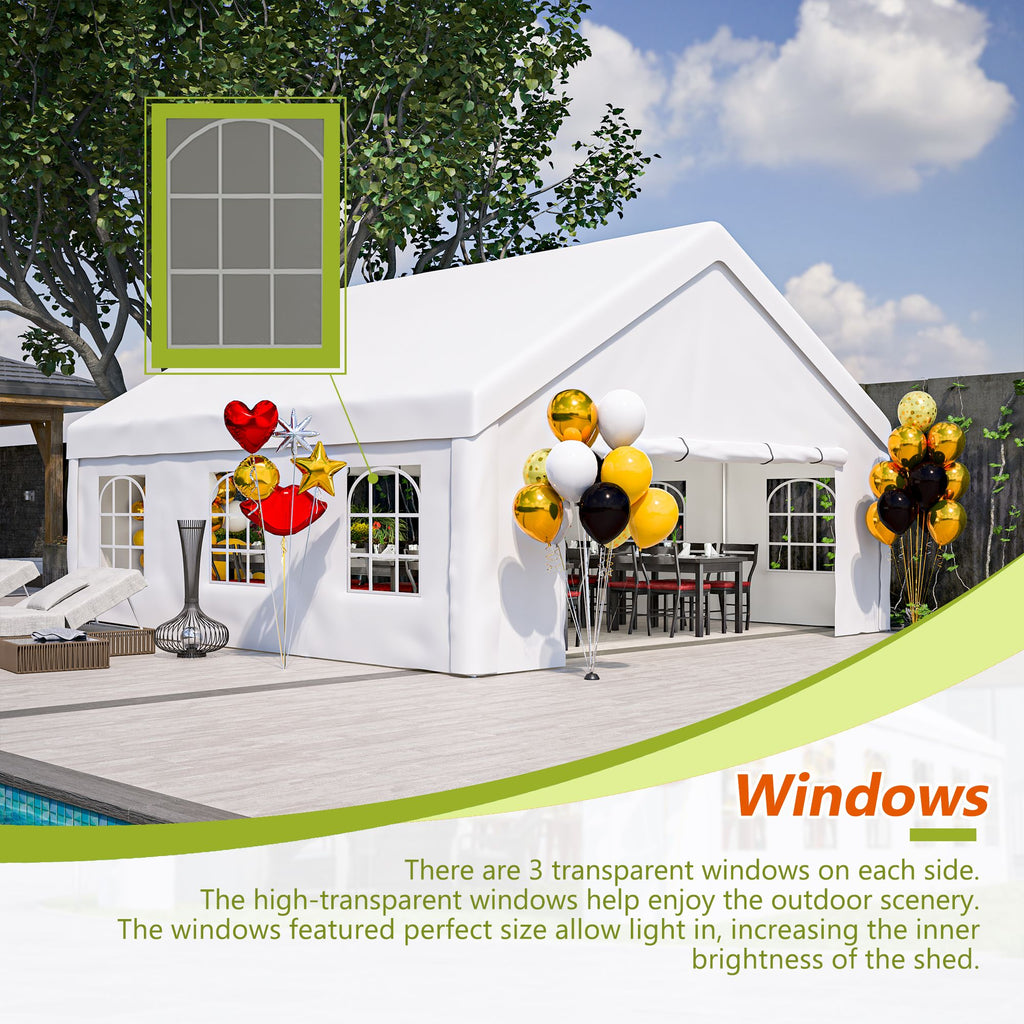 Party Tent for Weddings and BBQs with Removable Sidewalls and Storage Bags