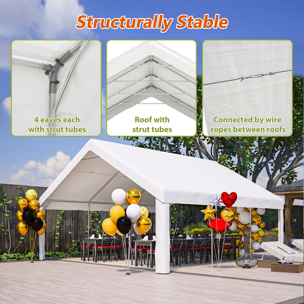 Party Tent for Weddings and BBQs with Removable Sidewalls and Storage Bags
