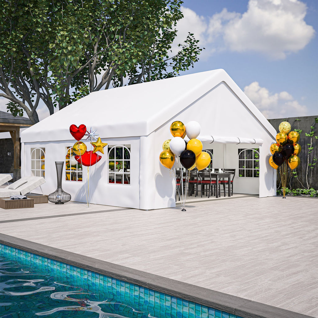 Party Tent for Weddings and BBQs with Removable Sidewalls and Storage Bags