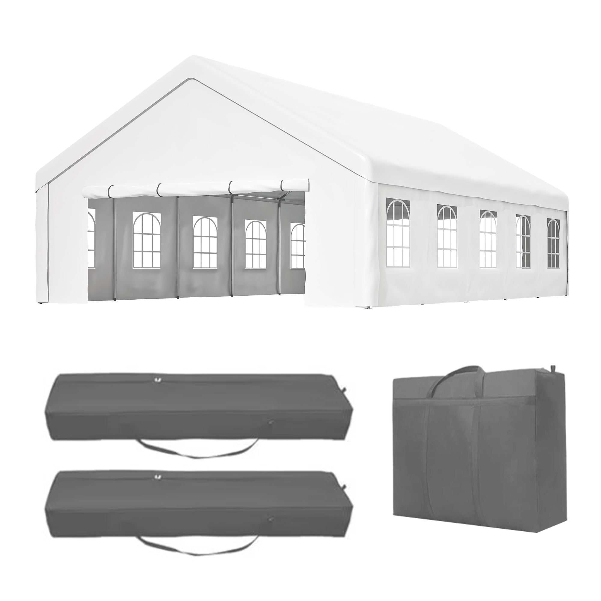 Party Tent with 3 Storage Bags & Removable Sidewalls for Outdoor Events