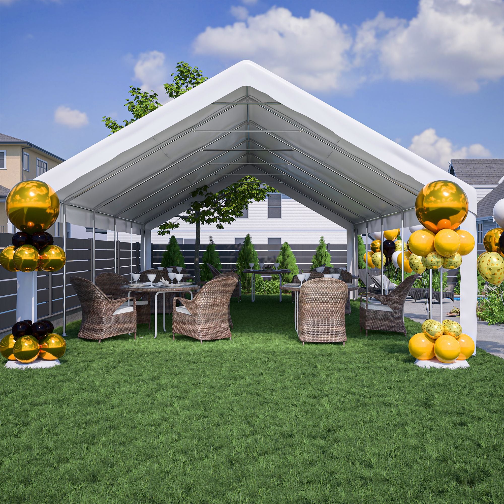 Party Tent with 3 Storage Bags & Removable Sidewalls for Outdoor Events