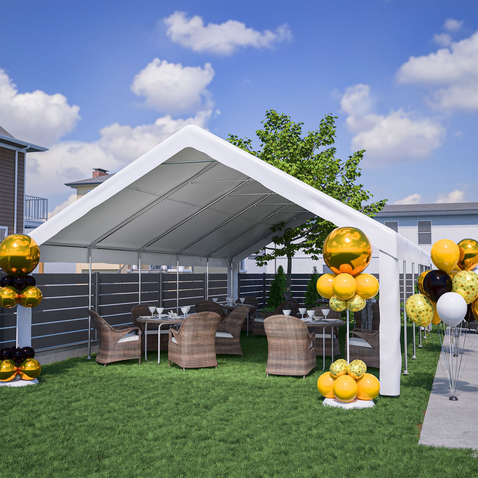 Party Tent with 3 Storage Bags & Removable Sidewalls for Outdoor Events