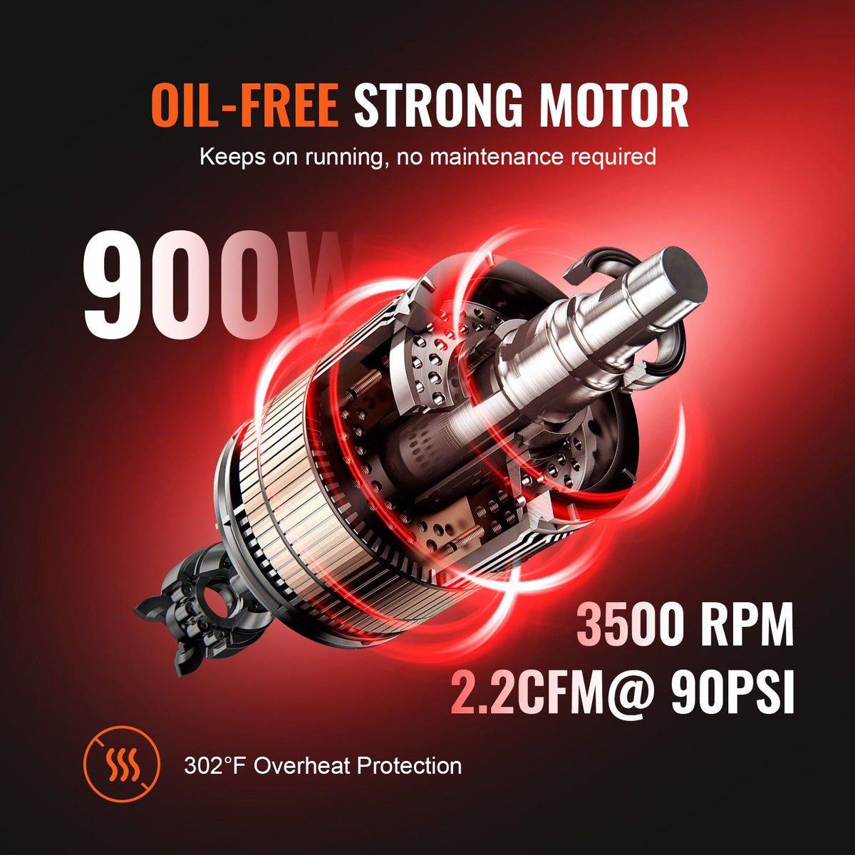 Oil-Free Air Compressor for Inflation and Workshop Tools