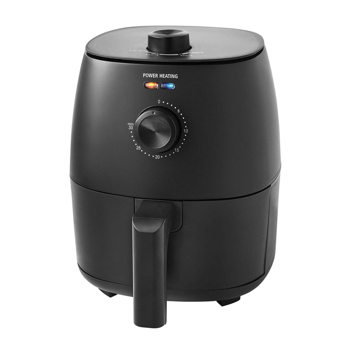 Compact Black Air Fryer with Adjustable Controls