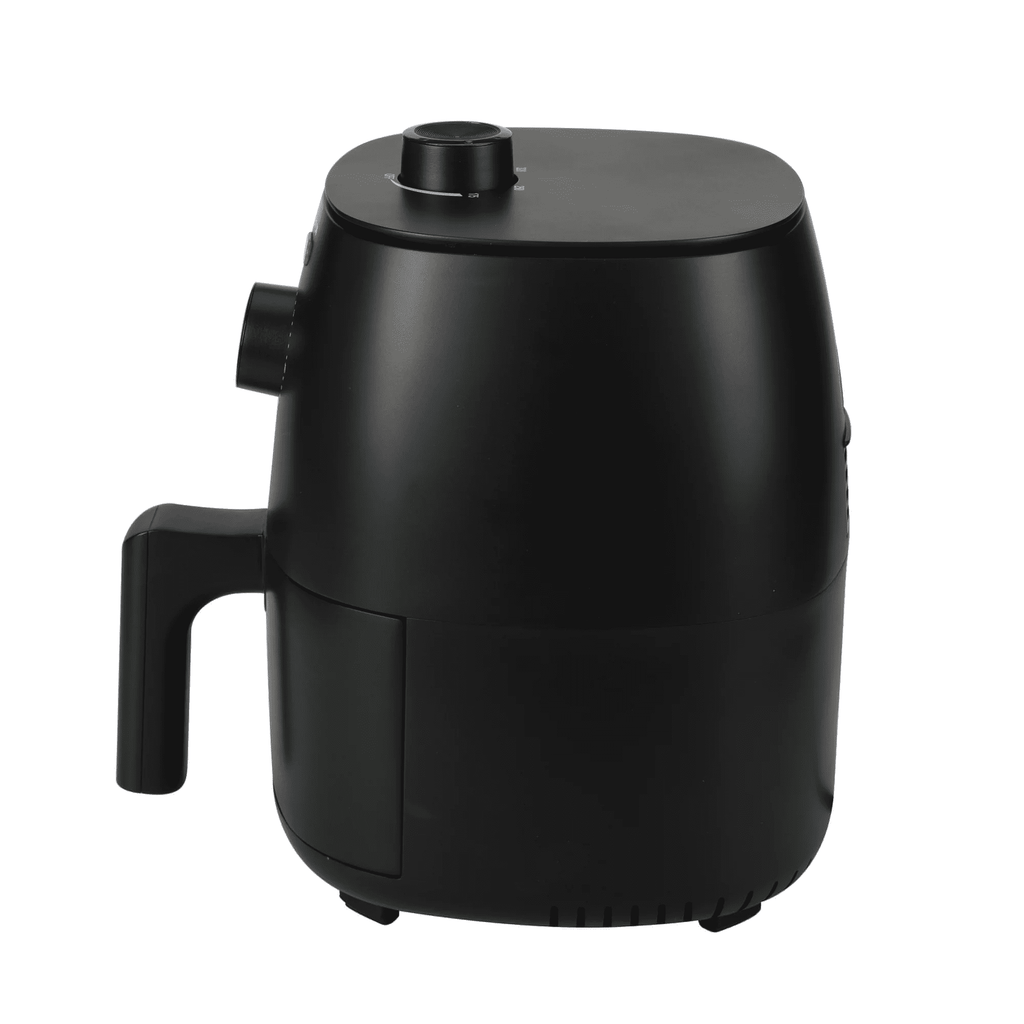 Compact Black Air Fryer with Adjustable Controls