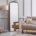 Silver Leaner Mirror – Elegant Arched Full Length Floor Mirror