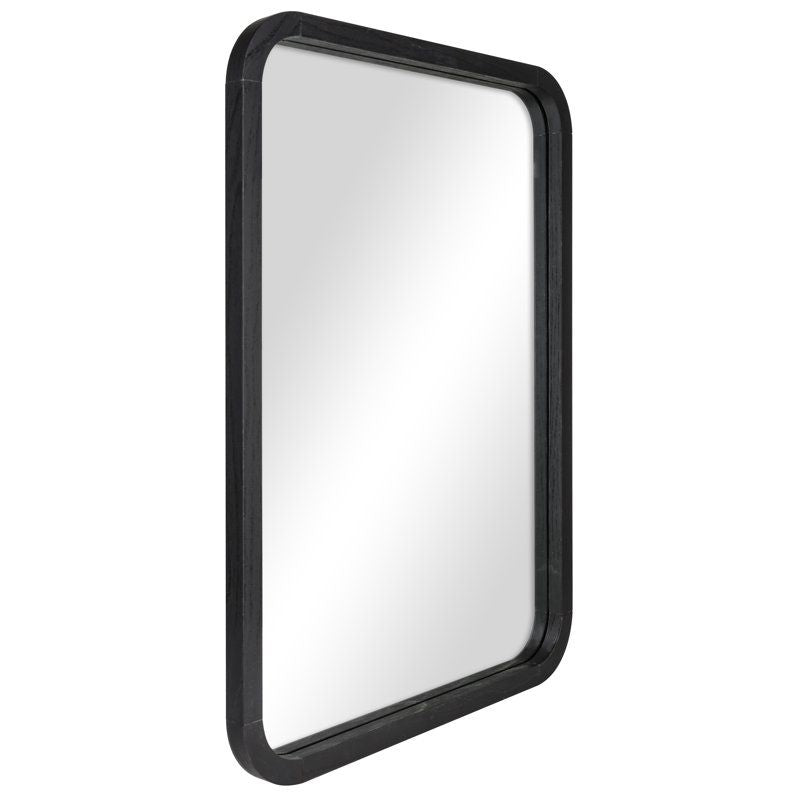 Modern Black Wall Mirror with Rounded Edges