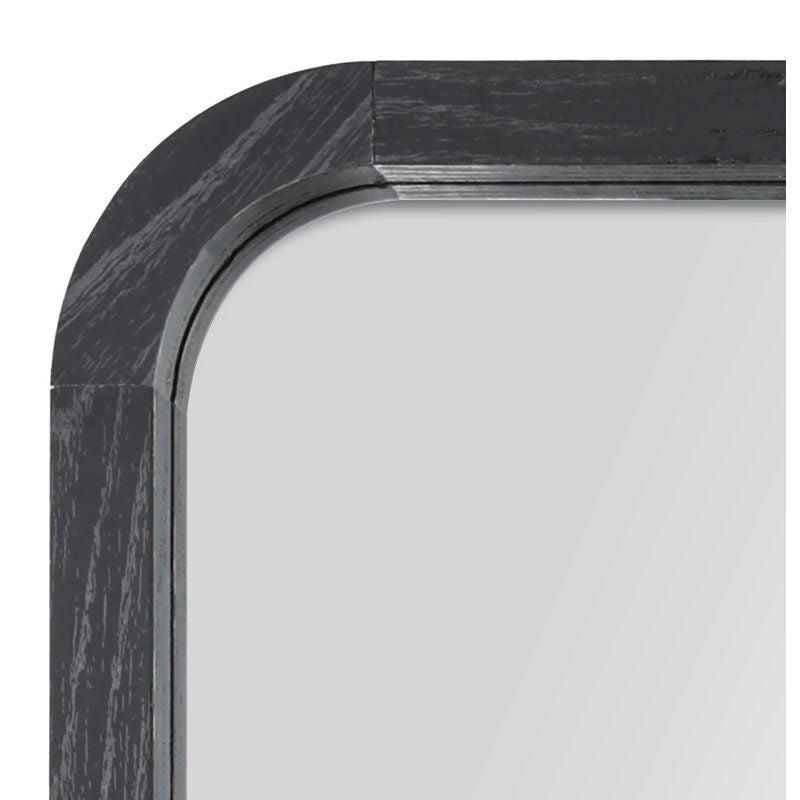 Modern Black Wall Mirror with Rounded Edges