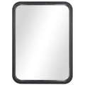 Modern Black Wall Mirror with Rounded Edges